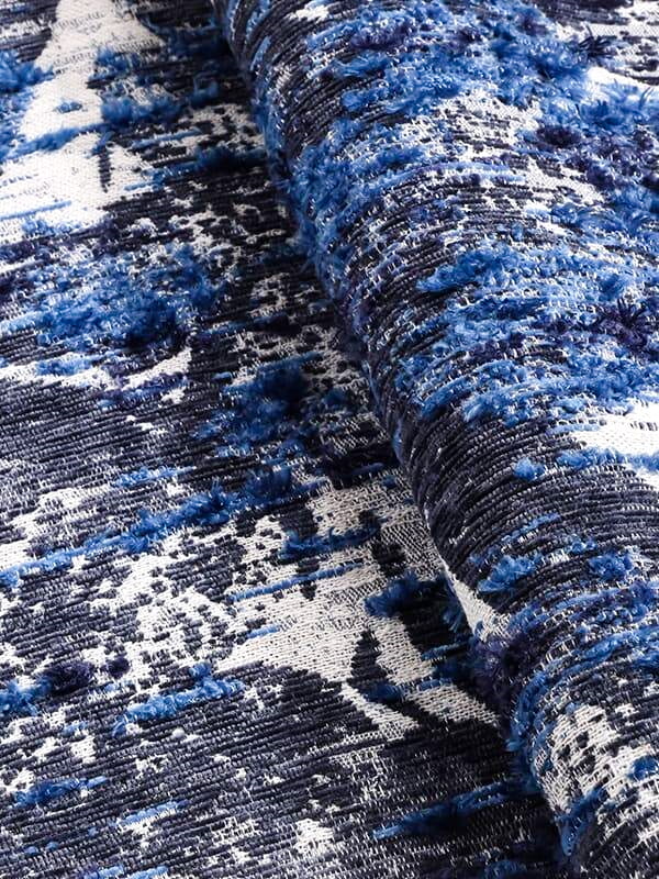 OCEAN Blue - Hued Abstrakt Jacquard Stoff